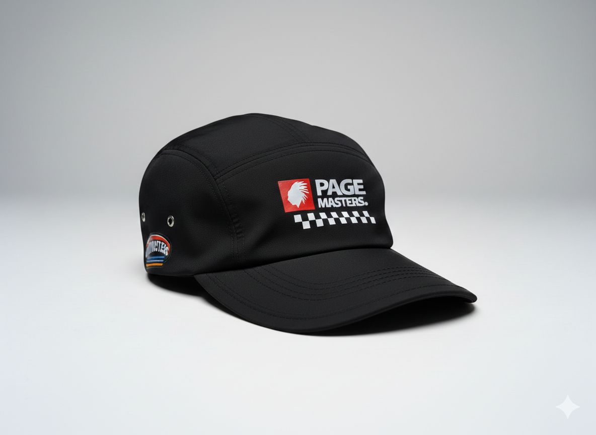 Black Casual Cap - Pagemasters Logo